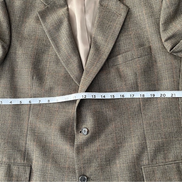 Brown Wool Blend Single-Breasted Blazer - Picture 6 of 14